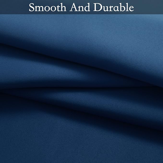 SimpleHome Ombre Room Darkening Curtains for Bedroom, Light Blocking Gradient Blue to Gray White Thermal Insulated Grommet Window Curtains/Drapes for Living Room,2 Panels, 52x96 inches Length