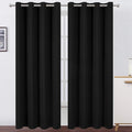 LEMOMO Blackout Curtains 52 x 108 inch/Black Curtains Set of 2 Panels/Thermal Insulated Room Darkening Bedroom Curtains