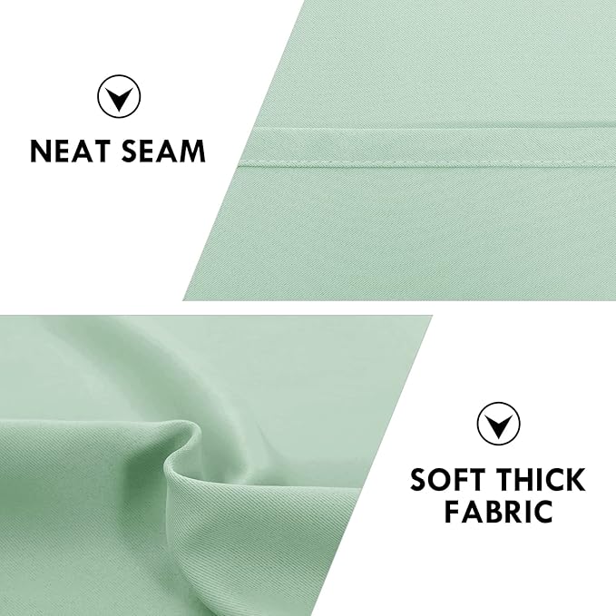 DWCN Blackout Curtains Room Darkening Thermal Insulated Bedroom Curtains Window Curtain Panels, 52 x 54 inches Long, Set of 2 Light Green Rod Pocket Drapes