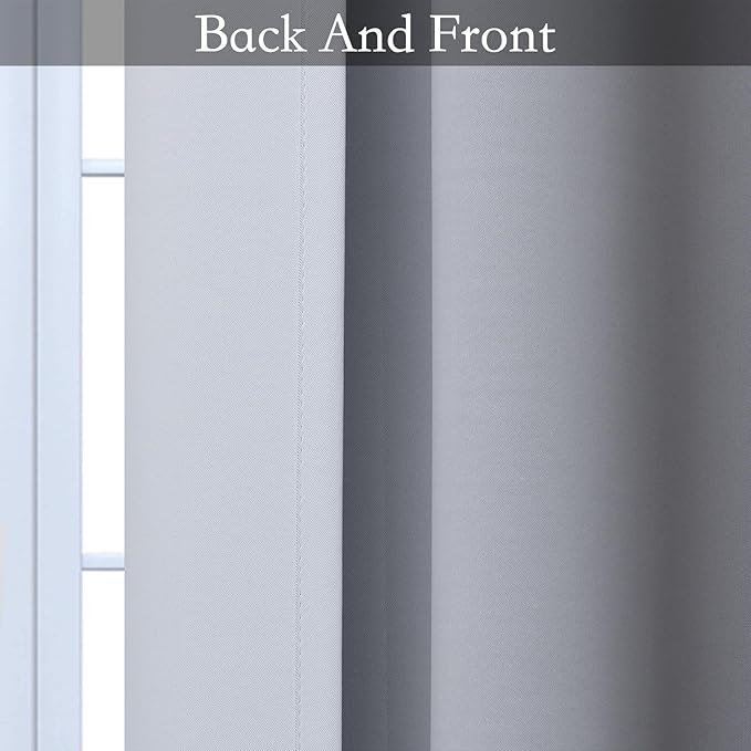 SimpleHome Ombre Room Darkening Curtains for Bedroom, Gradient Black to Grey White Light Blocking Thermal Insulated Grommet Window Curtains/Drapes for Living Room,2 Panels, 62x96 inches Length