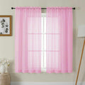 Gwine Sheer Curtains 63 Inch Length - Light Filtering Rod Pocket Window Curtain Panels for Bedroom, Elegant Soft Voile Living Room Sheer Drapes, Each 42Wx63L, 2 Panels, Pink