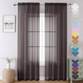 Lecloud Sheer Curtains 90 Inch Long 2 Panels, Chocolate Light Filtering Living Room Curtains Dual Rod Pocket, Airy Voile Sheer Curtain for Bedroom Large Window Treatments, Each Panel 42 X 90 Inch