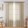 Taupe Sheer Curtain for Bedroom Living Room 72 Inches Long 2 Panels Set, Solid Soft Airy Light Filtering Sheer Window Curtains, Modern Rod Pocket Door Curtain, Taupe, 42" Wx72 L Inches