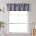 Chyhomenyc Dark Grey Valance for Windows, Light Filtering Faux Linen Solid Short Curtain Valance, Burlap Decorative Small Curtain for Kitchen Bathroom Laundry Basement, 60Wx12L inch, 1 Piece