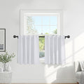 PONY DANCE Room Darkening Curtains for Small Winow Lower Portion Decor Energy Saving Drapes for Kitchen Bedroom Bathroom Downstairs Window RV Curtains, W 34 x L 30, Pure White, 2 Panels
