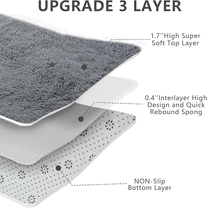 Shag Area Rugs for Bedroom Living Room,6X9 Ultra Soft Fluffy Area Rugs for Dorm, Indoor Carpet Nursery Rugs for Kids Room Home Decor,Dark Grey