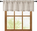 OWENIE Linen Valances for Windows 1 Pcs, Light Filtering Textured Farmhouse Short Small Valance Curtains for Bathroom Basement Living Room Bedroom, Rod Pocket Half Curtains Over Sink, 60" W by 16" L