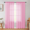 Pink Sheer Curtain for Bedroom Living Room 78 Inches Long 2 Panels Set, Solid Soft Airy Light Filtering Sheer Window Curtains, Modern Rod Pocket Door Curtain, Pink, 42" Wx78 L Inches