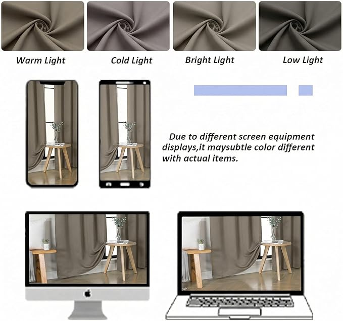 Simplebrand Latte Blackout Curtains for Bedroom 96 Inches Long 2 Panels, Solid Thermal Insulated, Energy Saving Living Room Window Treatment Curtains Blackout Drapes, W50 x L96 Inch, Latte