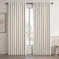 Topfinel Extra Wide 70 Inch Length Blackout Curtains 108 Inches Long 2 Panels Set for Sliding Glass Doors Modern Pleated Linen Blend Heavy Floor to Ceiling Large Window Drapes 70" W x 108" L