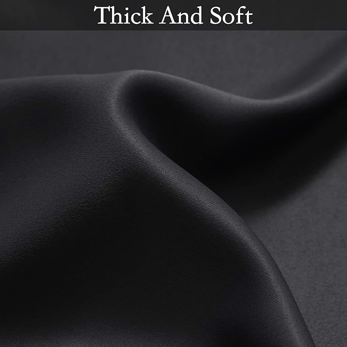SimpleHome Ombre Room Darkening Curtains for Living Room, Light Blocking Gradient Black to Grey White Thick Thermal Insulated Grommet Window Curtains/Drapes for Bedroom, 2 Panels, 52x63 inches Length