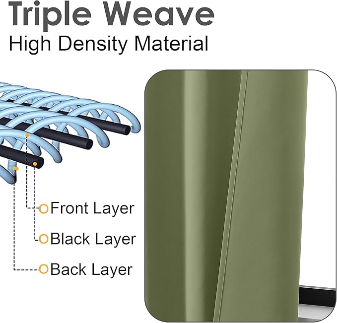 Chyhomenyc Sage Green Valances for Window, Room Darkening Short Curtains for Kitchen Bedroom Living Room, Rod Pocket Top Small Window Treatment Valance RV Bunk Panels, 60" Wx18 L, 2 Pieces