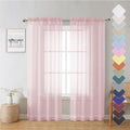 Lecloud Blush Pink Sheer Curtains 72 Inches Long 2 Panels, Lightweight Dual Rod Pockets Girls Bedroom Curtains, Breathable Solid Living Room/Dining Room/Backdrop/Door Voile Drapes, 40" W x 72" L