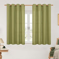 LAMIT Moss Green Linen Curtains 45 inch for Small Windows, Light Filtering Panels, Grommet Privacy Protected Sheer Curtains for Bedroom/Kitchen, Set of 2 Panels, 52 x 45 Inch