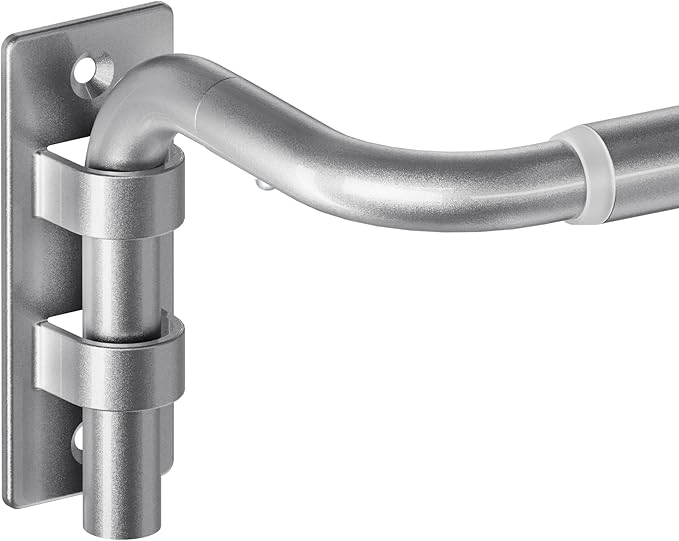 ENJOYBASICS Blackout Curtain rod for windows 48 to 84, Wrap Around Curtain Rods for Bedroom, Living Room, Adjustable from 30 to 86 Inches, Silver