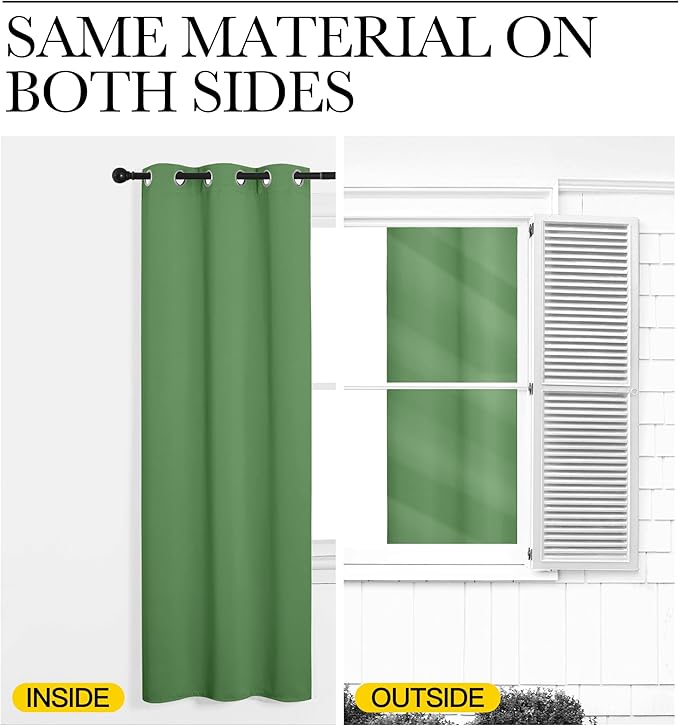 NICETOWN Blackout Curtain Panels for Bedroom, 2 Panels, W70 x L95-inch, Forest Green, Thermal Insulated Grommet Top Blackout Draperies and Drapes for Basement