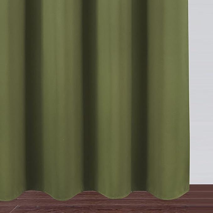 LEMOMO Olive Green Blackout Curtains/52 x 84 Inch Long/Set of 2 Curtain Panels/Thermal Insulated Room Darkening Curtains for Bedroom