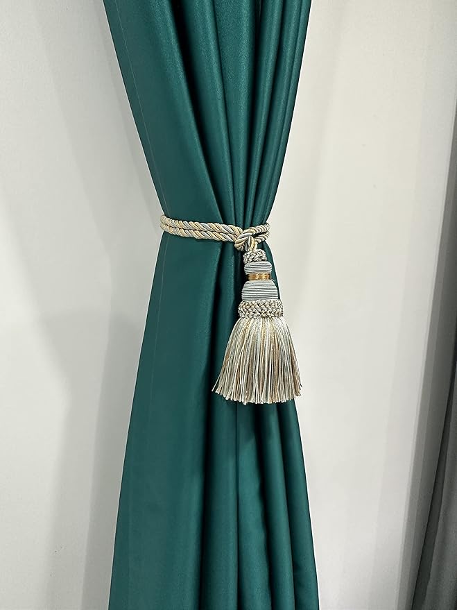 Fenghuangwu 2 Pack Curtain Tie Backs Rope Tassels for Curtains Drape tiebacks Handmade Outdoor Home and Outdoor Decorative (Mix Blue, 2p)