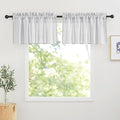 RYB HOME Linen Curtain Tiers for Bedroom Window Treatment, Rod Pocket Valance Set for Bathroom Hazy Sheer for Privacy Protect, Dove Grey, Width 52 in x Length 18 in per Panel, 2 Pcs