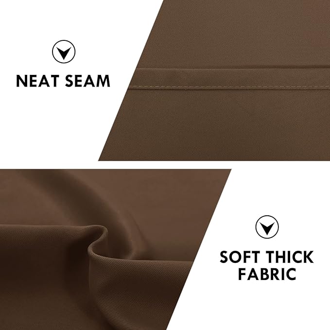 DWCN Brown Blackout Curtains for Bedroom – Rod Pocket Thermal Insulated Energy Saving Drapes for Living Room and Bedroom, W 38 x L 54 Inch, 2 Panels