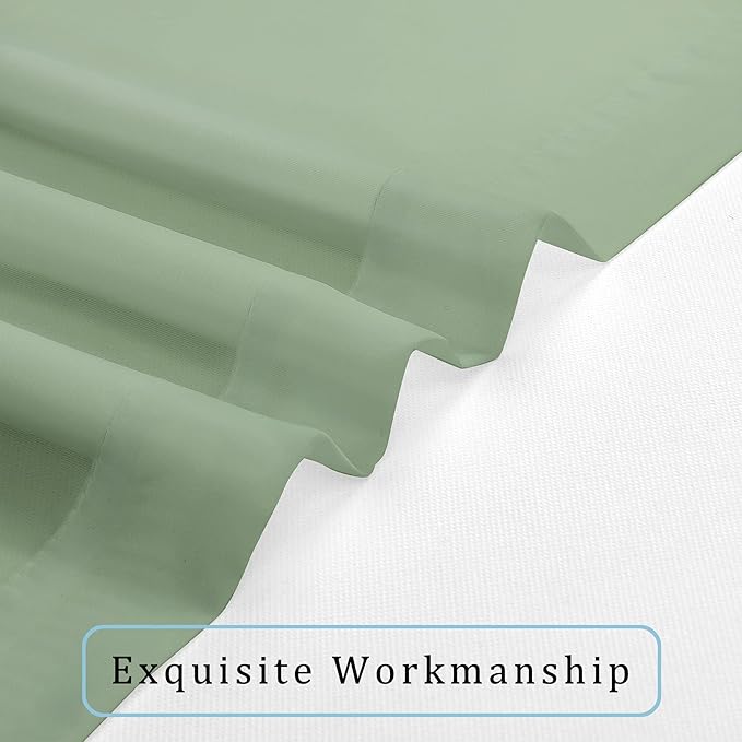OWENIE Sheer Curtains Sage Green, 45" Long, Light Filtering for Small Window, 2 Panels, Cafe Style