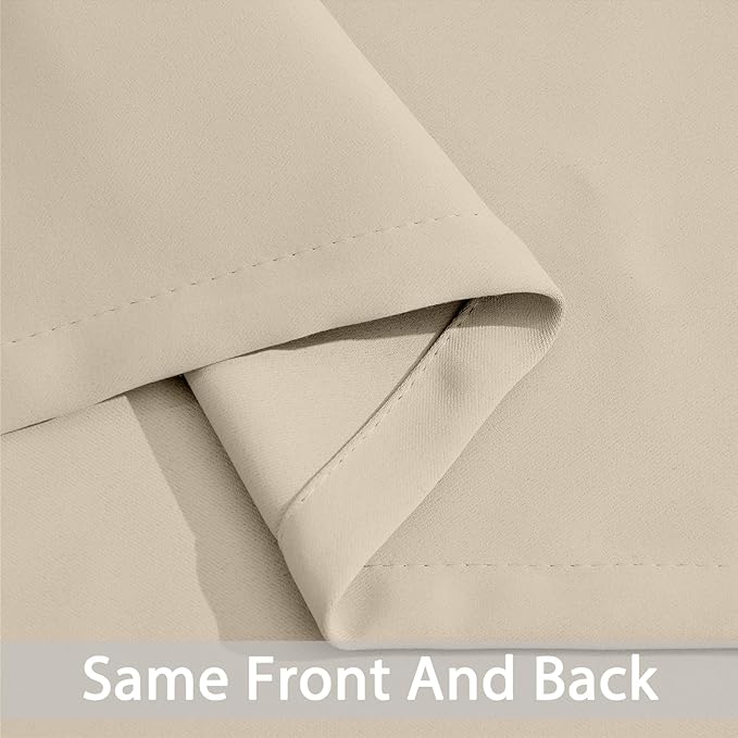 Yakamok Thermal Insulated Grommet Blackout Draperies/Drapes for Bedroom Window,Room Darkening Curtain Panels (2 Panels, W52 x L84 -Inch,Cream Beige)