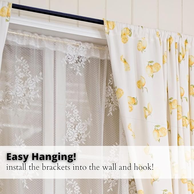 Yafa Home Fashion Heavy Duty Single Standard Adjustable Curtain Rod Hardware Included