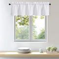 OWENIE Bob 1 PCS White Valances for Windows, Faux Linen Textured Kitchen Window Curtains Valance for Bedroom Living Room, Modern Soft Airy Solid Rod Pocket Bathroom Cafe Curtain, 60Wx16L Inch