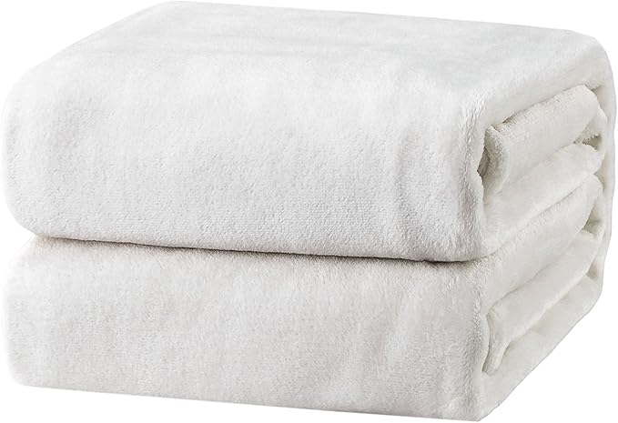 Bedsure GentleSoft Fleece Blankets King Size White - Bed Blanket Soft Lightweight Plush Cozy Fuzzy Luxury Microfiber, 108x90 inches
