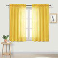 DWCN Yellow Sheer Curtains Semi Transparent Voile Rod Pocket Curtains for Bedroom and Living Room, 42 x 45 inches Long, Set of 2 Panels