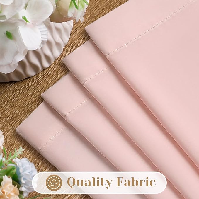HOMEIDEAS Non-See-Through Blush Pink Privacy Sheer Curtains, 52 X 63 Inches Long 2 Panels Sheer Curtains Light Filtering Window Drapes for Bedroom Living Room