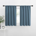 NICETOWN RV Blackout Curtains for Camper Windows, Smoky Blue, 34" x 30", Set of 2, Kitchen Curtains, Short Blackout Drapes, Thermal Insulated Rod Pocket Window Treatment Draperies for Nursery