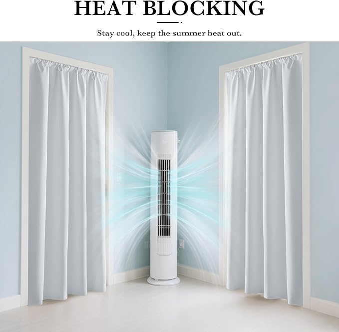 RYB HOME White 100% Blackout Curtains, Short Thermal Insulated Heat & UV Blocking Total Room Darkening Privacy Drapes for Small Window, Width 42 by Length 45, White, 2 Panels