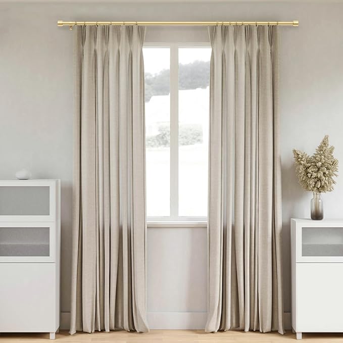 GEEBOBO Gold Curtain Rods for Windows 28 to 48 Inch, 1 Inch Adjustable Heavy Duty Easy Install Curtain Rods Set for Outdoor, Patio, Farmhouse, Bedroom, Living Room (Gold, 30"-60")