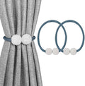 Melaluxe 2 Pack Magnetic Curtain Tiebacks, Decorative Curtain Holdbacks for Window Décor (Navy Blue)