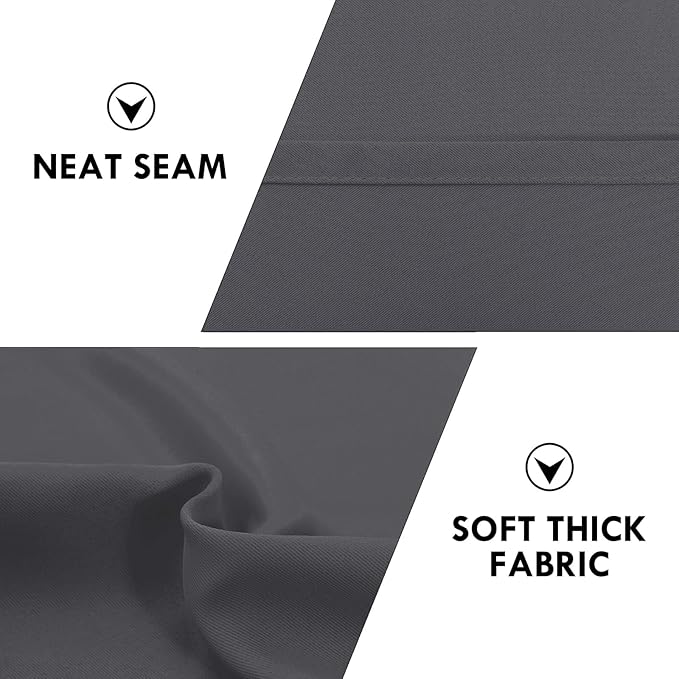 DWCN Blackout Curtains for Bedroom 72 Inch Length 2 Panels Set, Solid Thermal Insulated Energy Saving Rod Pocket Window Treatment Curtains Blackout Drapes (W38 x L72 Inch, Dark Grey)