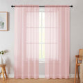Blush Sheer Curtain for Bedroom Living Room 72 Inches Long 2 Panels Set, Solid Soft Airy Light Filtering Sheer Window Curtains, Modern Rod Pocket Door Curtain, Blush, 42" Wx72 L Inches