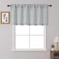 OWENIE Grey Valances for Windows 1 Pcs 24 Inch Length, Light Filtering Textured Short Small Valance Curtains for Bathroom Basement Living Room Bedroom, Half Window Curtains Over Sink, 60" W by 24" L
