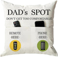 ONFAON Father's Day Throw Pillow Case, Dad's Spot Throw Pillow Covers 18 x 18 Inch，Dad Gifts from Daughter Son，Birthday Christmas Thanksgiving Day Gifts for Papa Stepdad ，2-Pocket