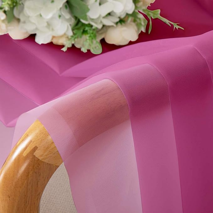 Lecloud Hot Pink Sheer Curtains 90 Inches Long 2 Panels, Solid Voile Privacy Window Treatment Aesthetic Living Room Curtains, Rod Pockets Soft Airy Drapes for Girls Bedroom, Each Panel 42" W x 90" L
