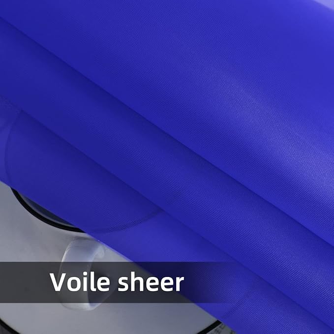 SpaceDresser Sheer Voile Window Treatment Rod Pocket Curtain Panels for Kitchen Bedroom Living Room Drapes Sunlight Filtering Privacy Semi Home Decor Assorted Colors Sizes (Sapphire, 52 W x 96 L)