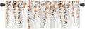 Watercolor Fall Leaves Window Valance for Bedroom Living Room, Orange Leaf Vine Plant Curtains Valanes for Windows, 3" Rod Pocket Window Treatment for Autumn Home Decorations, 54 x 18 Inch, 1 Panel