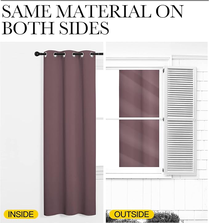 NICETOWN Dry Rose Blackout Curtains 86" Long for Office, Dining Room, 55" Wide, 2 Pieces, Guest Room, Sound Reducing Heat and Cold Block Curtain Panels for Modern Decorative