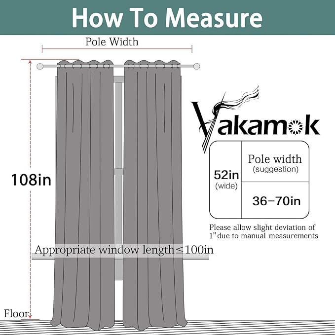Yakamok Light Blocking Window Blackout Curtains Thermal Insulated Room Darkening Drapes for Bedroom,Solid Grommet Top Window Panels, 52x108 Inch, Navy Blue, One Pair