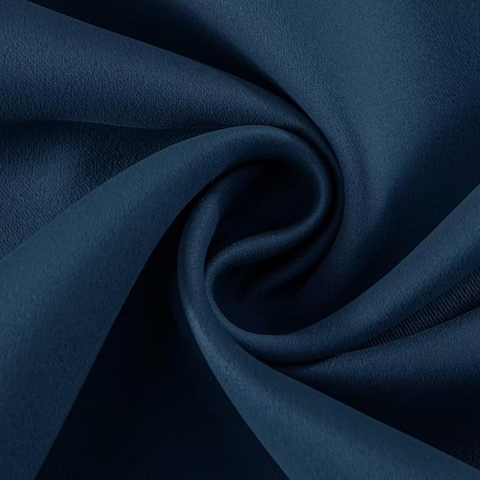 Joydeco Navy Blue Custom Solid Single Blackout Curtain for Bedroom and Living Room, Grommet Thermal Insulated Room Darkening Curtain 1 Panel (Custom Size,Navy Blue)