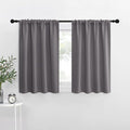 NICETOWN Short Curtains, Grey Window Curtains for Bedroom, Home Decoration Thermal Insulated Rod Pocket Blackout Blinds & Drapes for Small Windows (Gray, 2 Panels, W29 x L30 -Inch)
