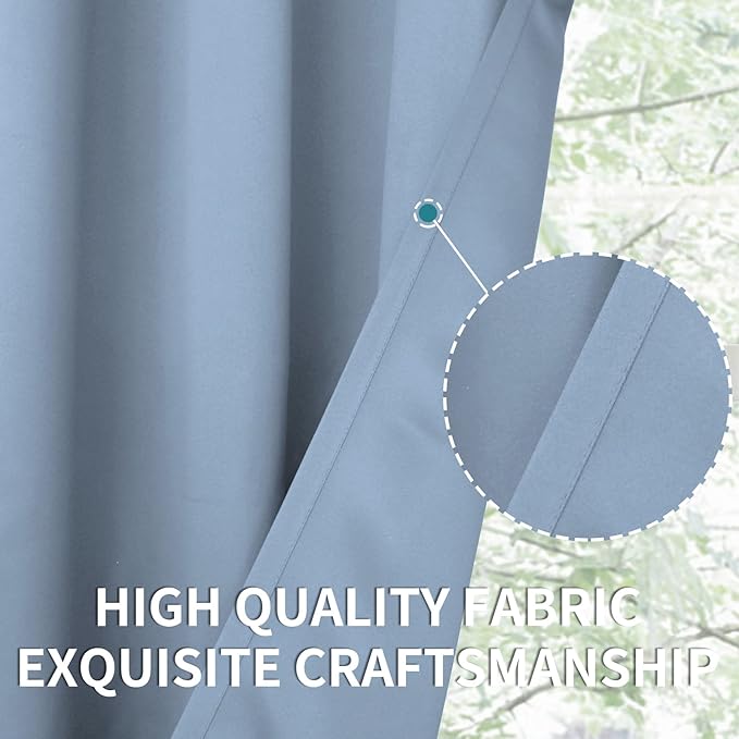 BGment Blackout Curtains for Living Room - Grommet Thermal Insulated Room Darkening Curtains for Bedroom, 2 Panels of 42 x 63 Inch, Spa Blue