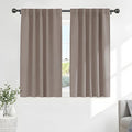 PONY DANCE Blackout Curtains Thermal Insulated Window Treatment Panels Room Darkening Blackout Drapes for Living Room Back Tab/Rod Pocket Bedroom Draperies (2 Panels, Light Taupe, 52x45 Inch)