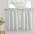 RYB HOME Kitchen Curtains, 30 inches Long Linen Rod Pocket Semi Sheer Cuartins for Basemnet Cafe, Light Filtering Bathroom Curtains Over Sink, W 26 x L 30, Dove Grey, 2 Panels Set