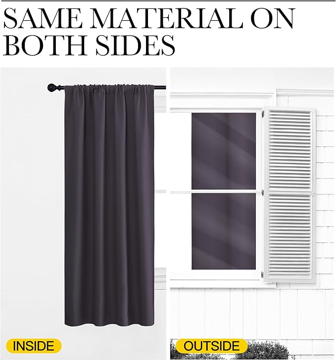 NICETOWN Blackout Curtains for RV Windows, Greyish Purple, 29" by 20", 2 Panels, Room Darkening Window Curtain Panels, Easy-Care Solid Thermal Insulated Draperies/Drapes for Daughter Room